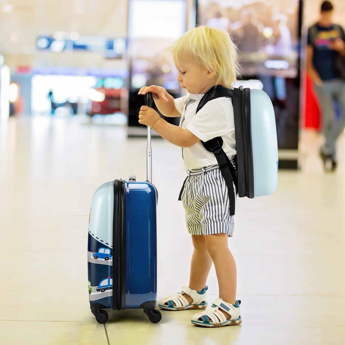 Kinder-Reisekoffer und Rucksack 2-in-1 Marko Autos